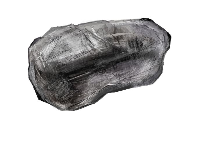 Creating a Rock Brush Continuing on with the David Levy DVD, I moved on to creating a few additional custom brushes. The drawing below is a rock that I used to create another custom brush that will be used to quickly generate rocks of varying sides and shapes.